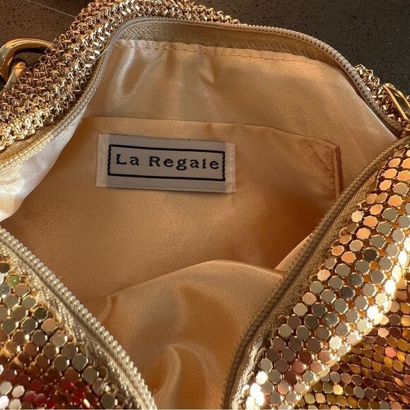 LA REGALE Vintage Gold Mesh Mini Evening Bag - Picture 6 of 9